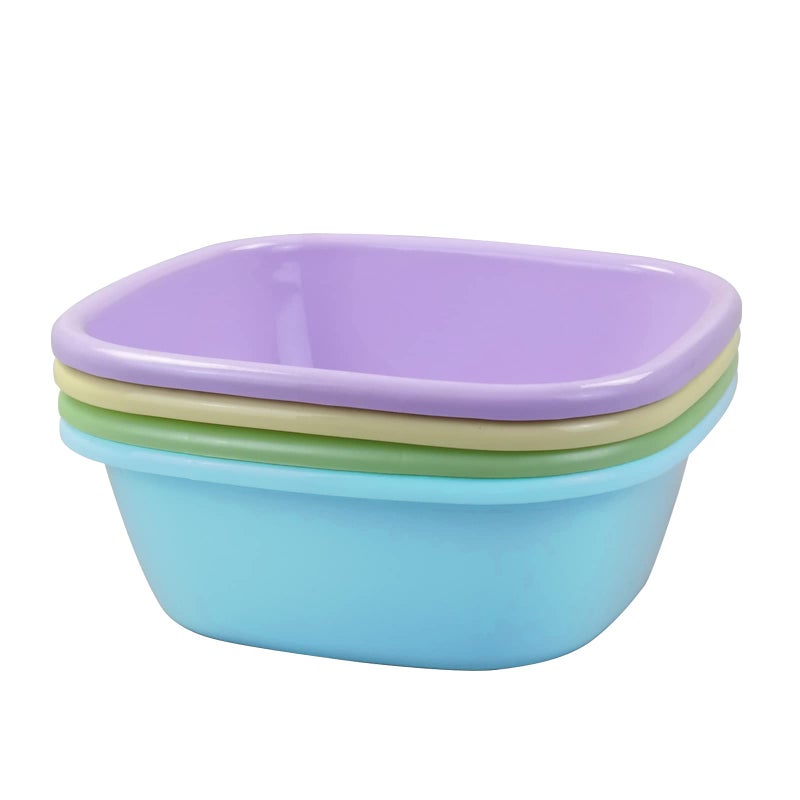Hommp 4-Pack 8 Quart Plastic Wash Basin, Small Basins for Children - Image 1